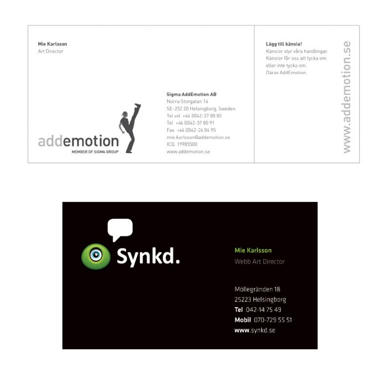 AddEmotion & Synkd logos & profilprogram