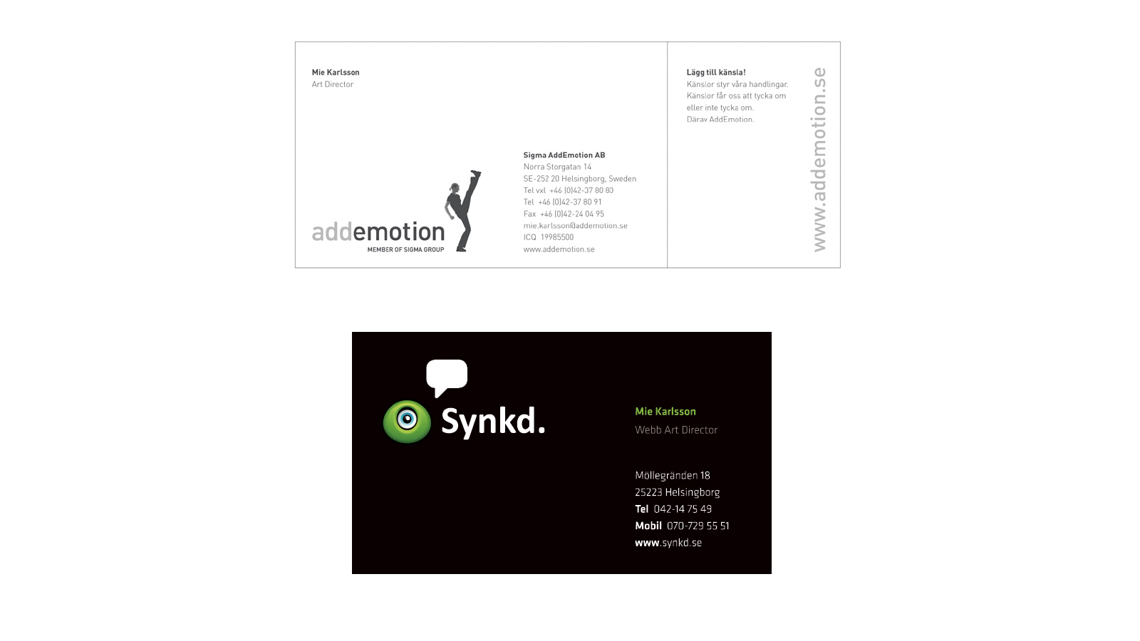 AddEmotion & Synkd logos & profilprogram