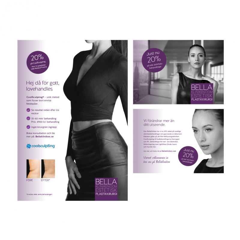 Bellakliniken Annons CoolSculpting och Flyer
