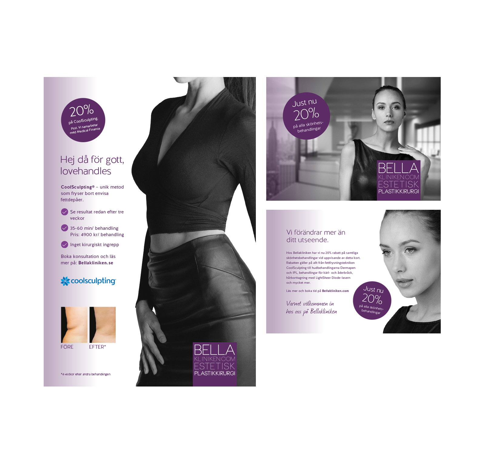 Bellakliniken Annons CoolSculpting och Flyer