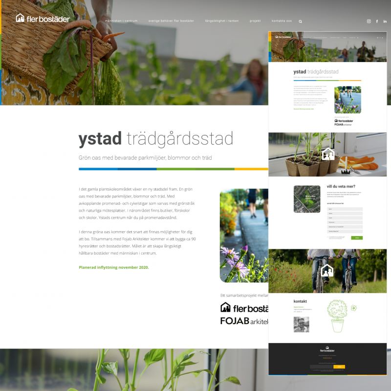Fler Bostäder Hemsida/Projekt: Ystad Trädgårdsstad