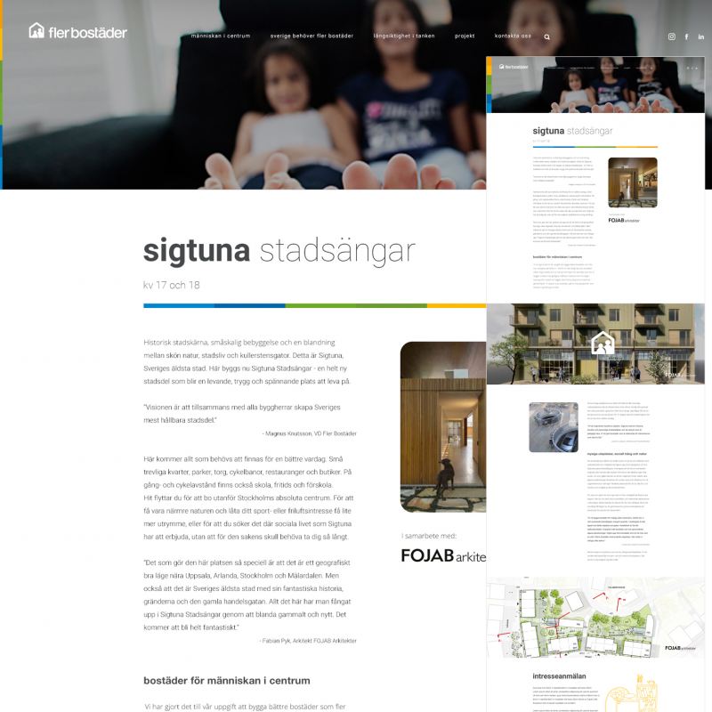 Fler Bostäder Hemsida / Projekt: Sigtuna Stadsängar