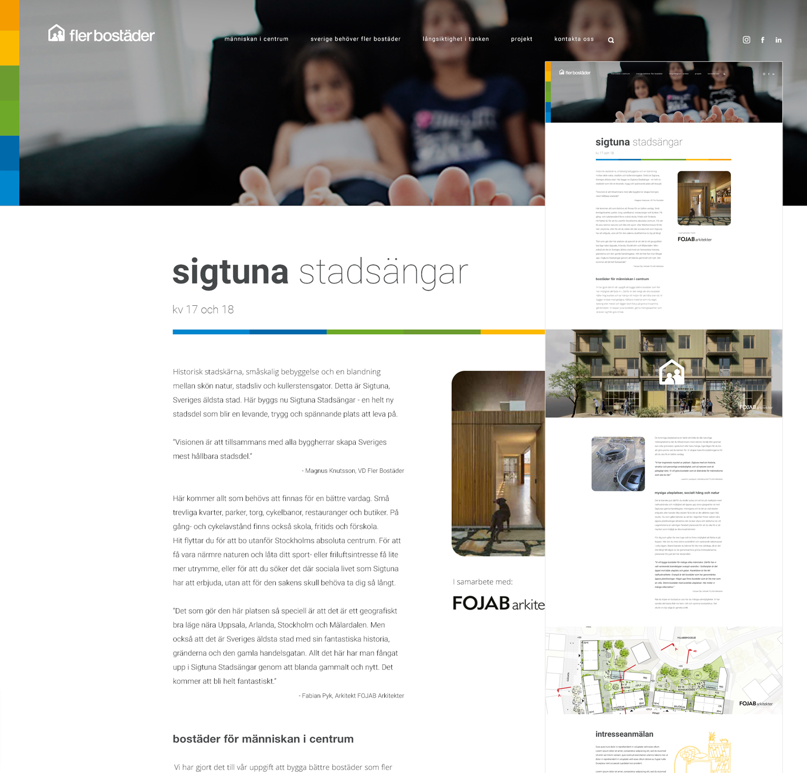 Fler Bostäder Hemsida / Projekt: Sigtuna Stadsängar