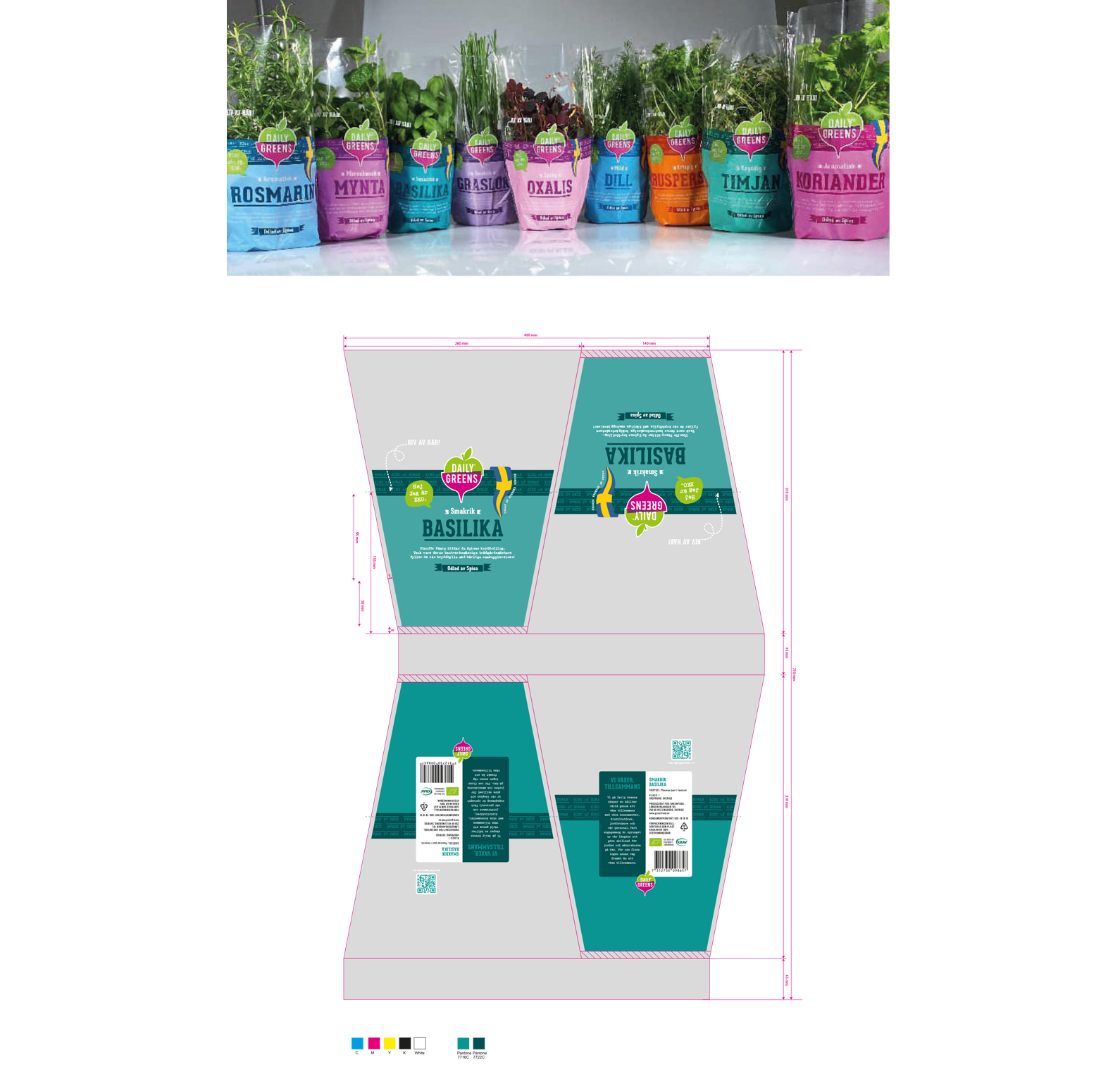 DailyGreens plastförpackning till färska kryddor