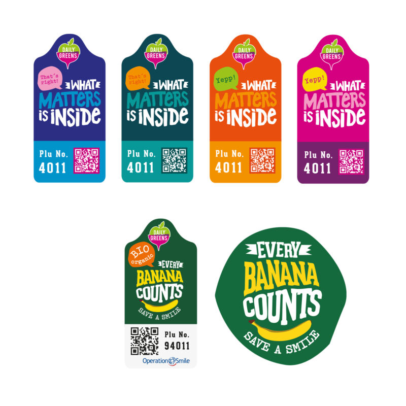 DailyGreens bananstickers