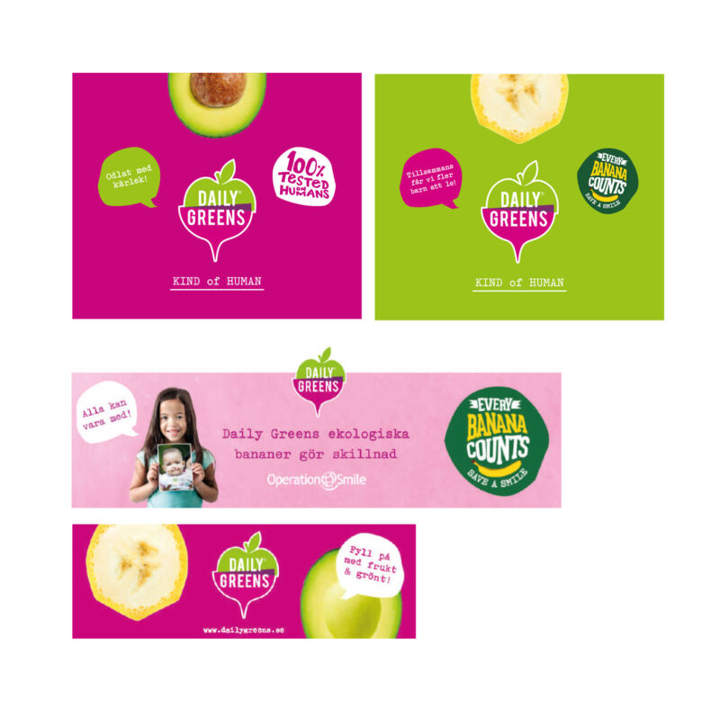 DailyGreens Musmattor och mailbanners.