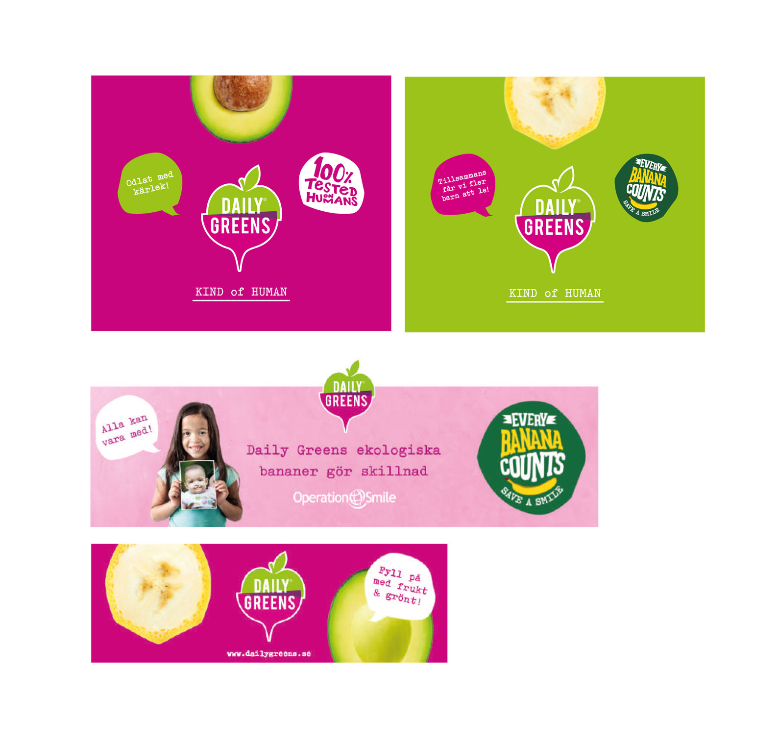 DailyGreens Musmattor och mailbanners.