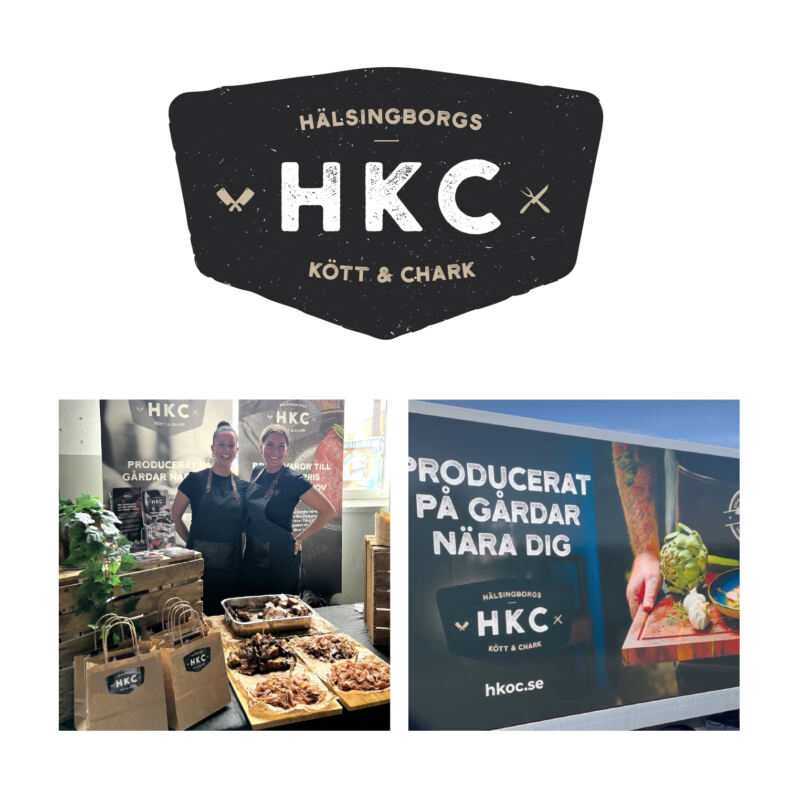 Hälsingborgs Kött och Chark. Designat logo, grafisk identitet mm.