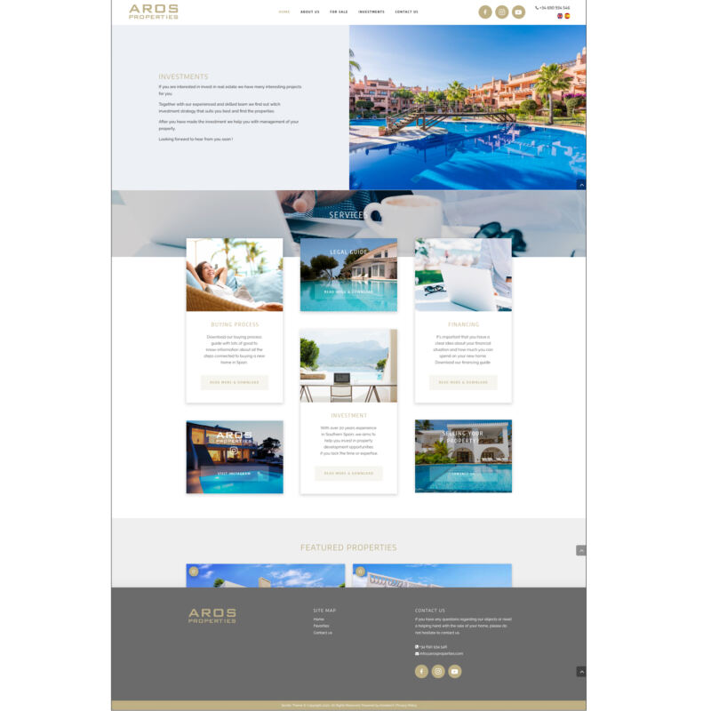 Aros Properties hemsida