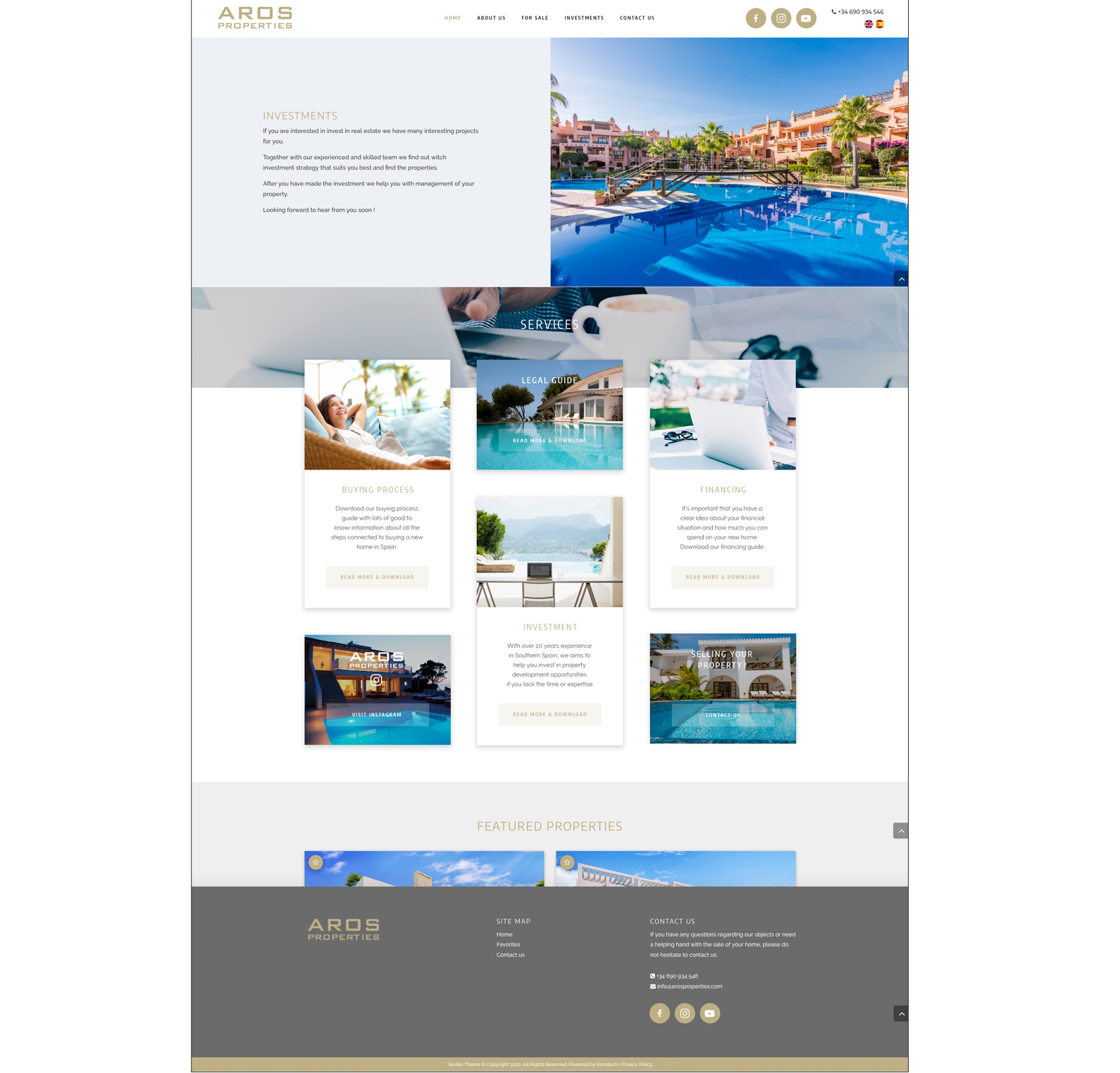 Aros Properties hemsida