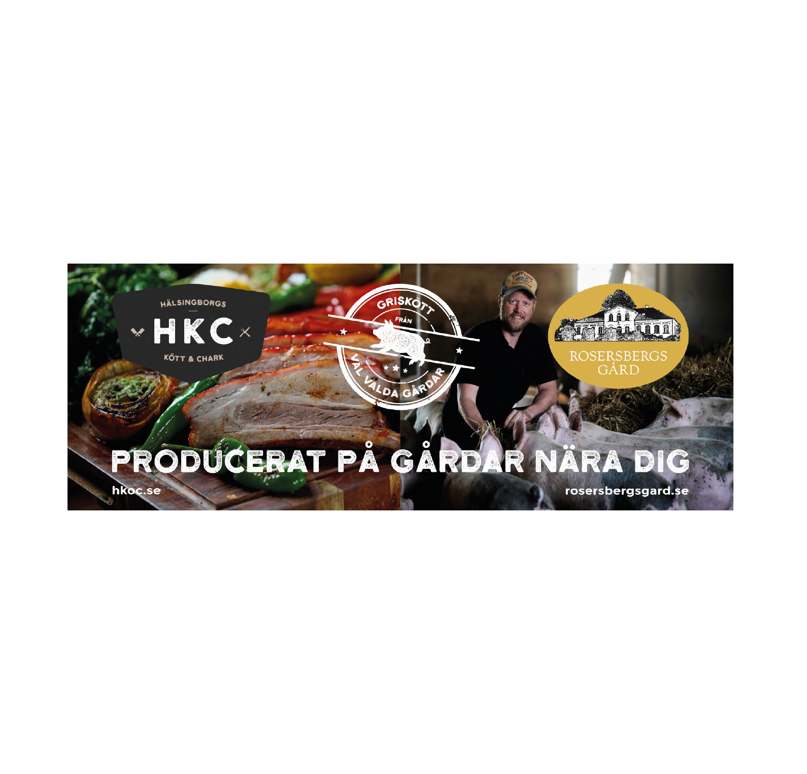 Hälsingborgs Kött och Chark. Designat logo, grafisk identitet mm.