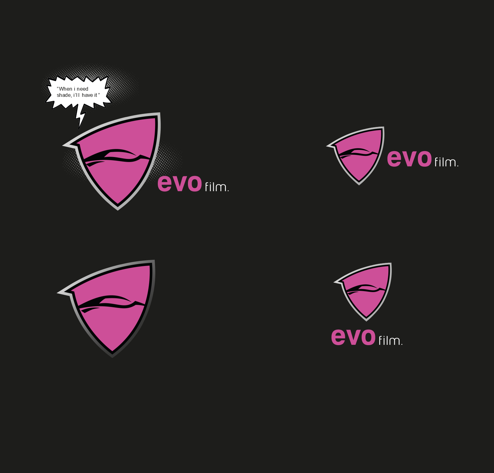 Evo Film. Pitch för ny grafisk identitet.