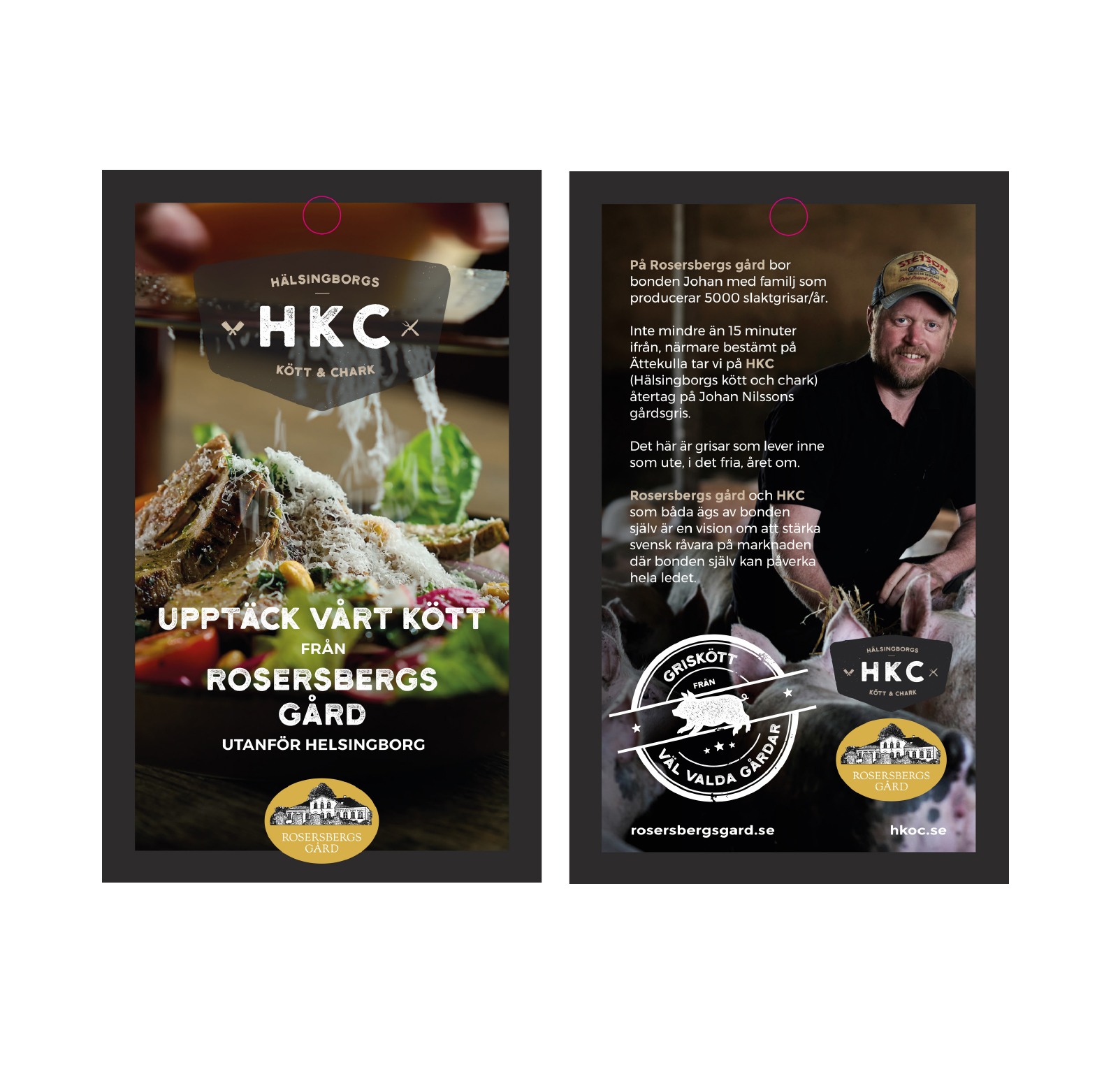Hälsingborgs Kött och Chark. Designat logo, grafisk identitet mm.