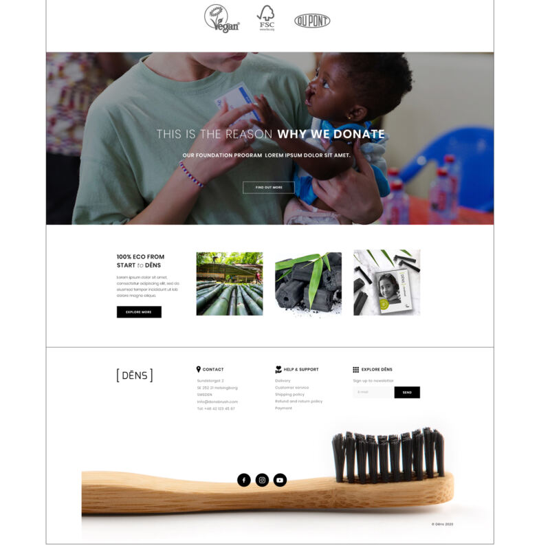 DENS. Grafisk profil, logo och förpackningar.